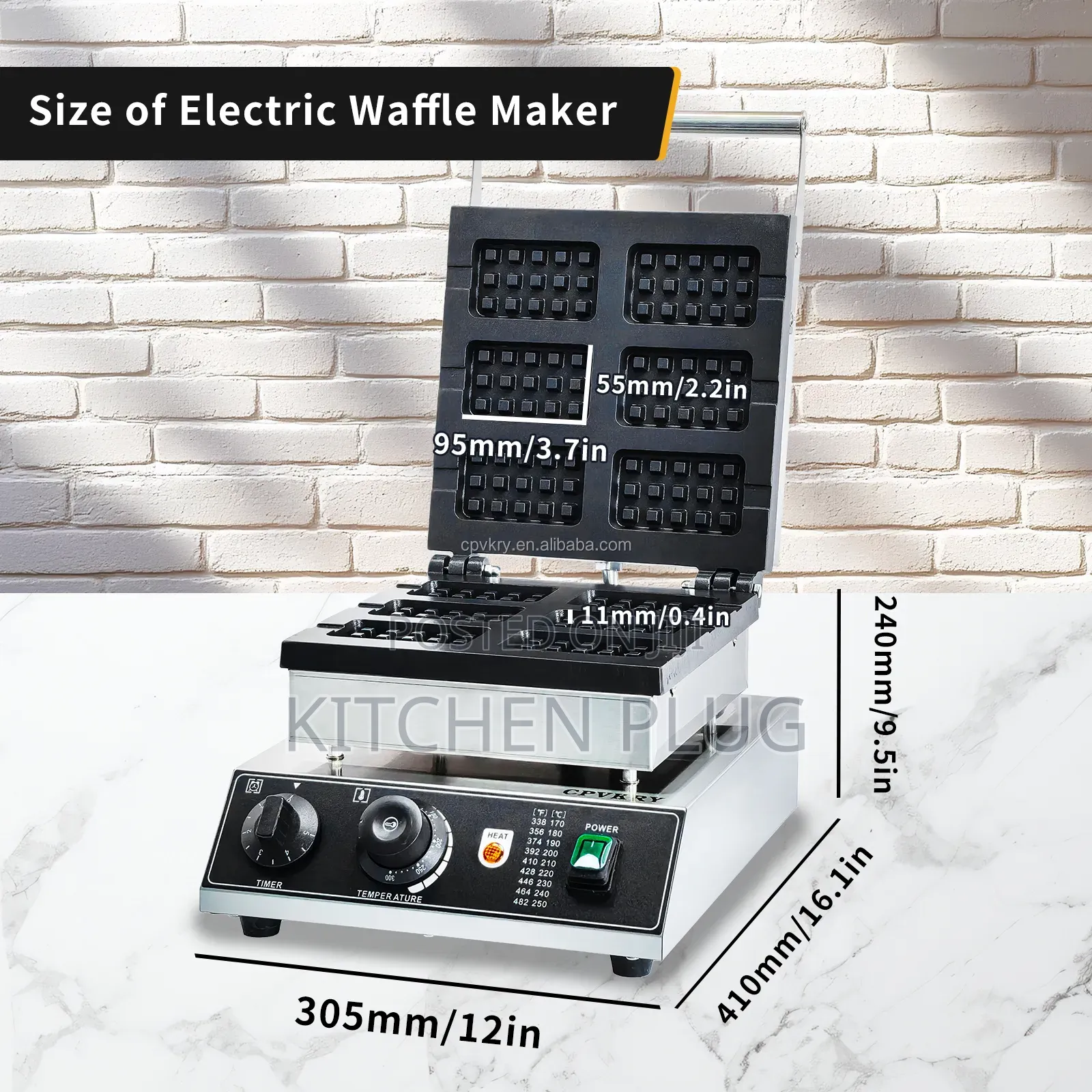 Commercial Mini Stainless Steel Waffle Maker, Model Ht-2206,