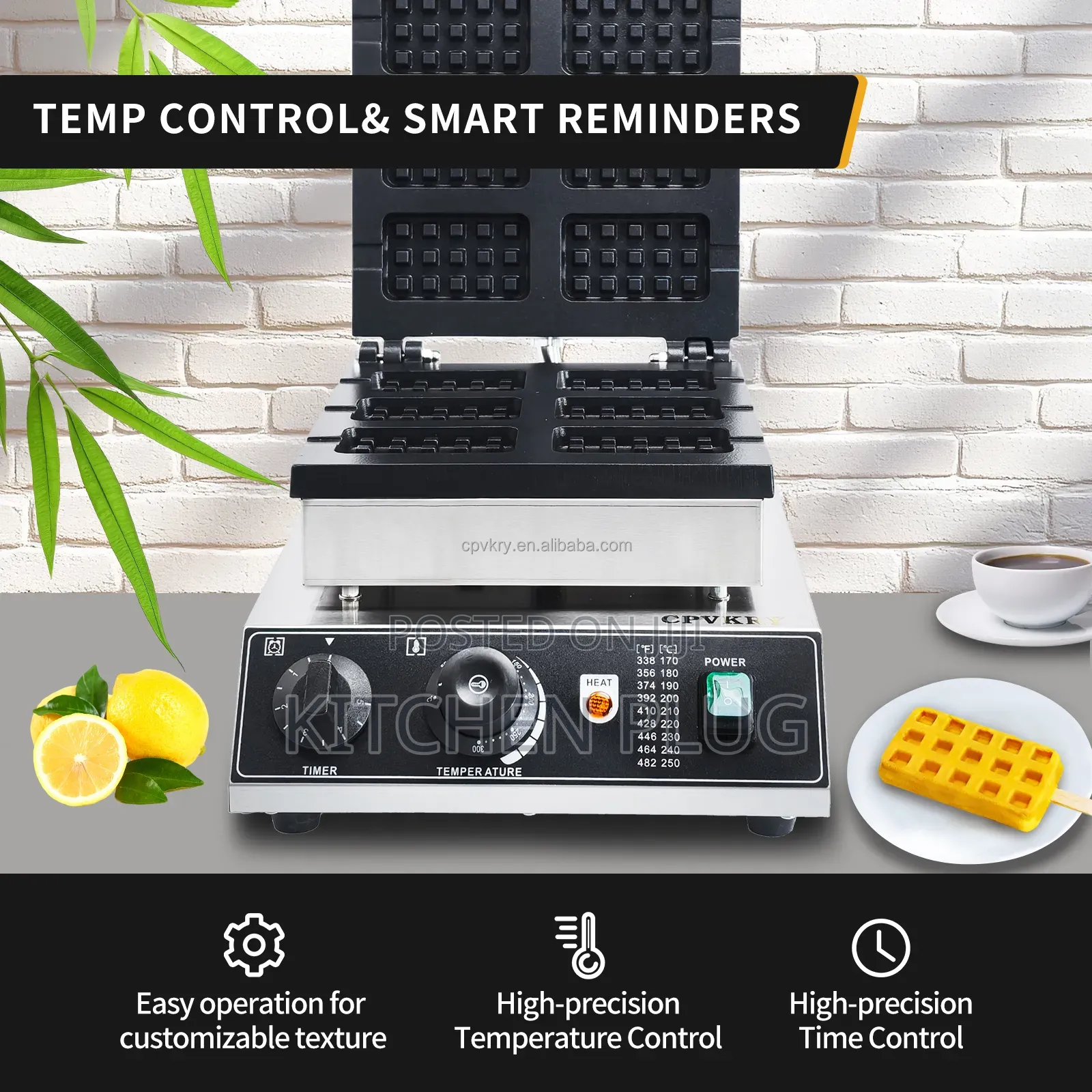 Commercial Mini Stainless Steel Waffle Maker, Model Ht-2206,