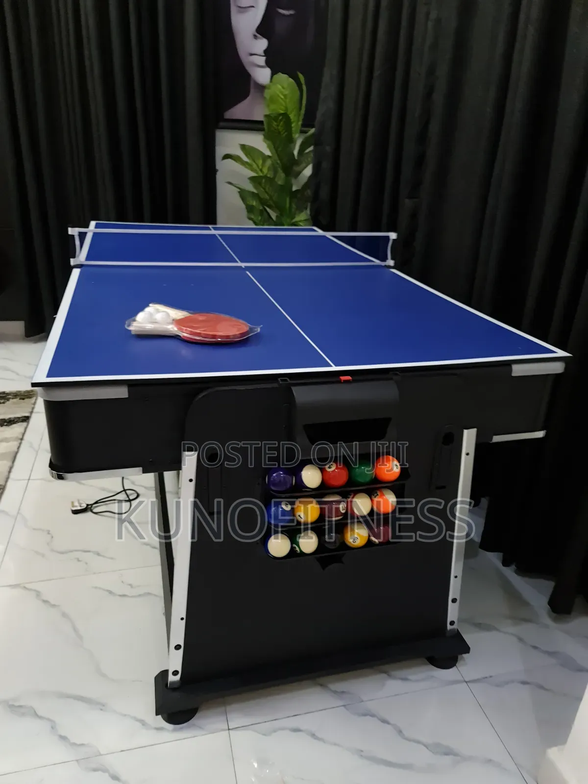 7-Foot Rotating 4-in-1 Game Table | Pool Air Hockey Table Tennis Din