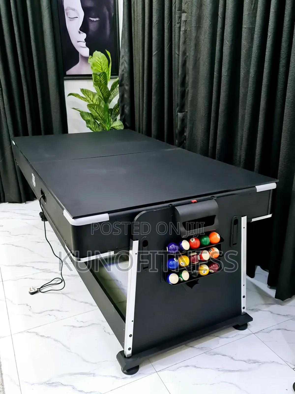 7-Foot Rotating 4-in-1 Game Table | Pool Air Hockey Table Tennis Din