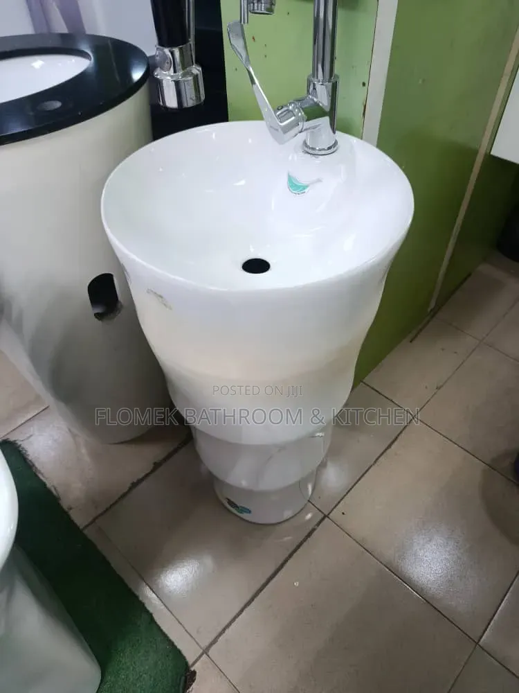 Luxury White Standing Wash Hand Basin | Modern Bathroom Sink