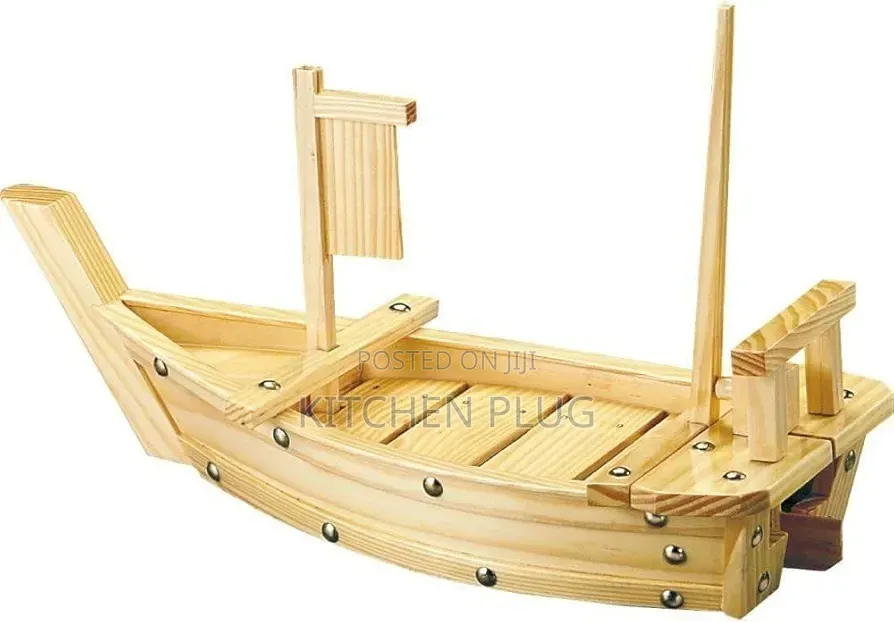 70cm Wooden Boat Seafood Server