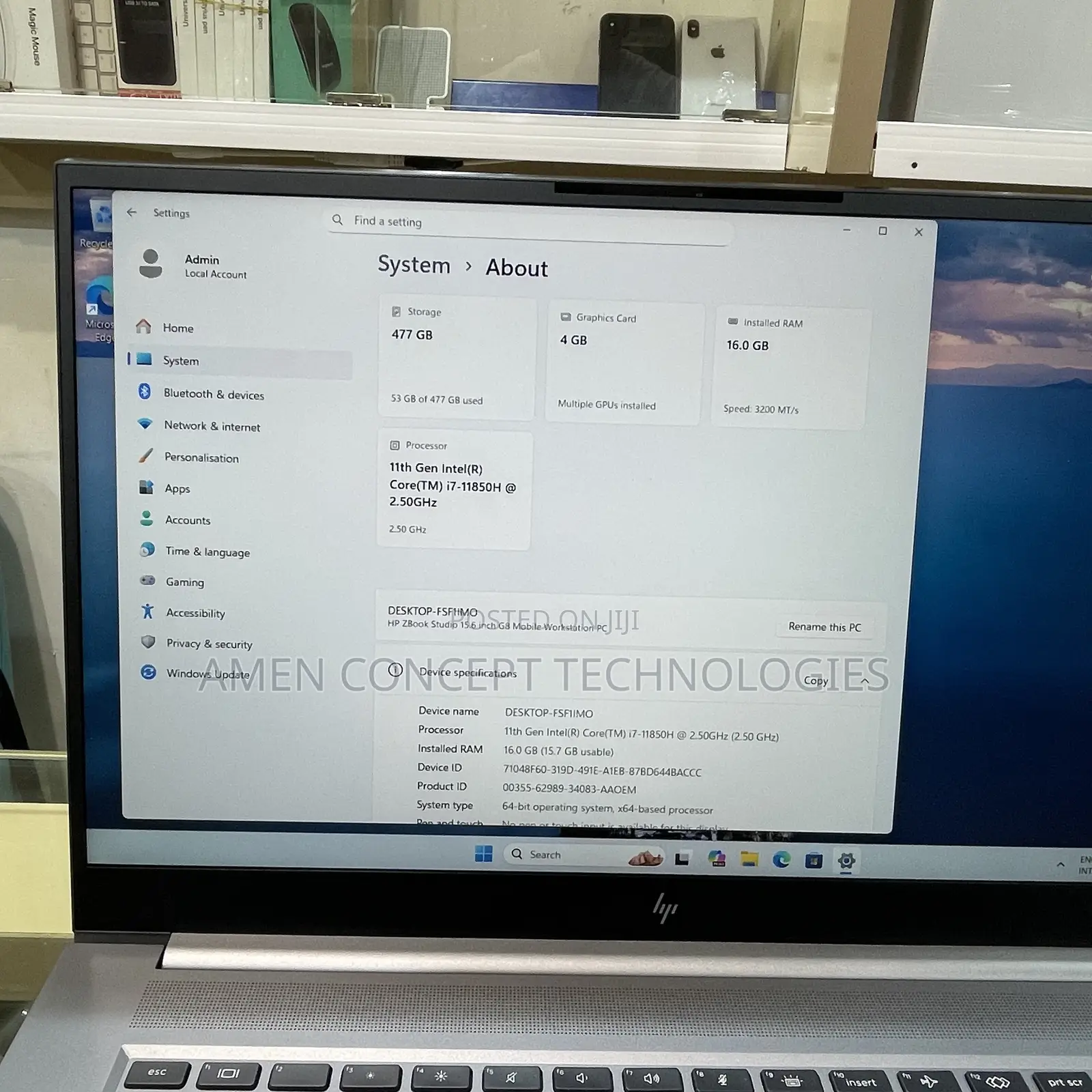 Laptop HP ZBook Studio G8 16GB Intel Core i7 SSD 512GB