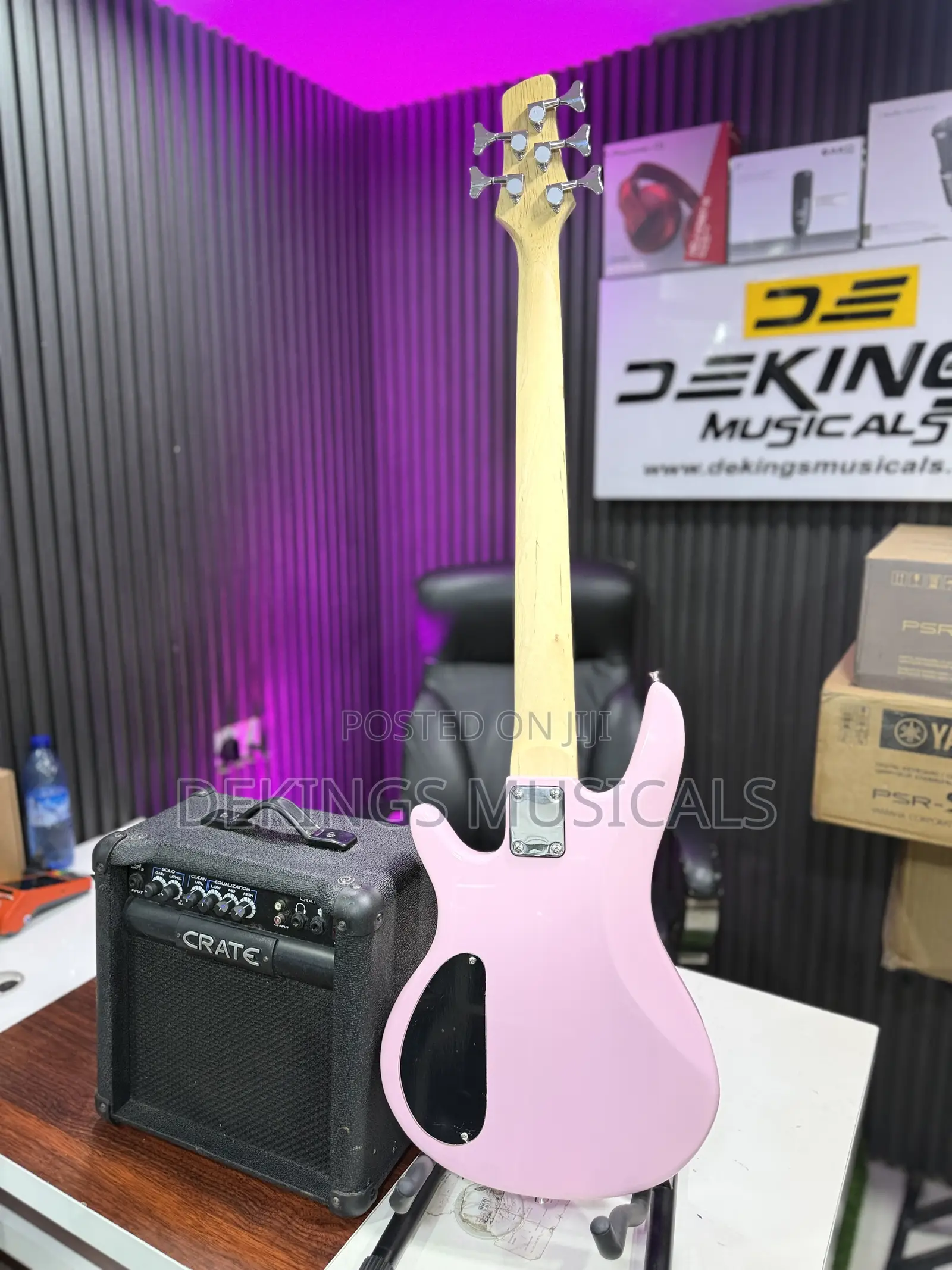 Pink Bass Guitar 5 Strings Without Guitar Combo