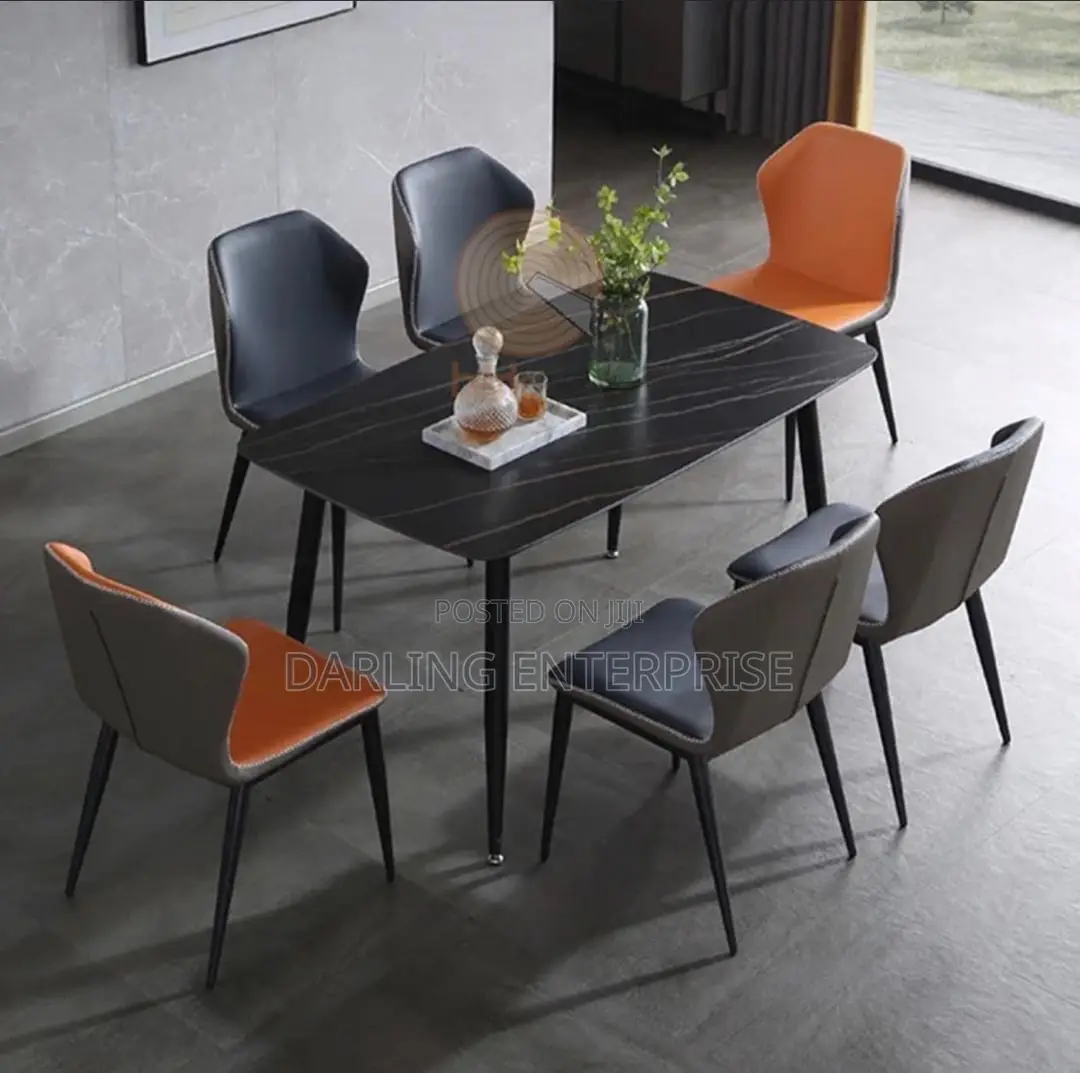 Black Marble Pattern Dining Table