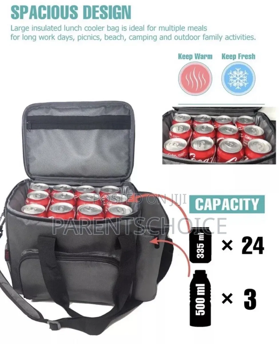 Insulated Lunch Cooler Bag- 15.5l + 3.7l Side Pack