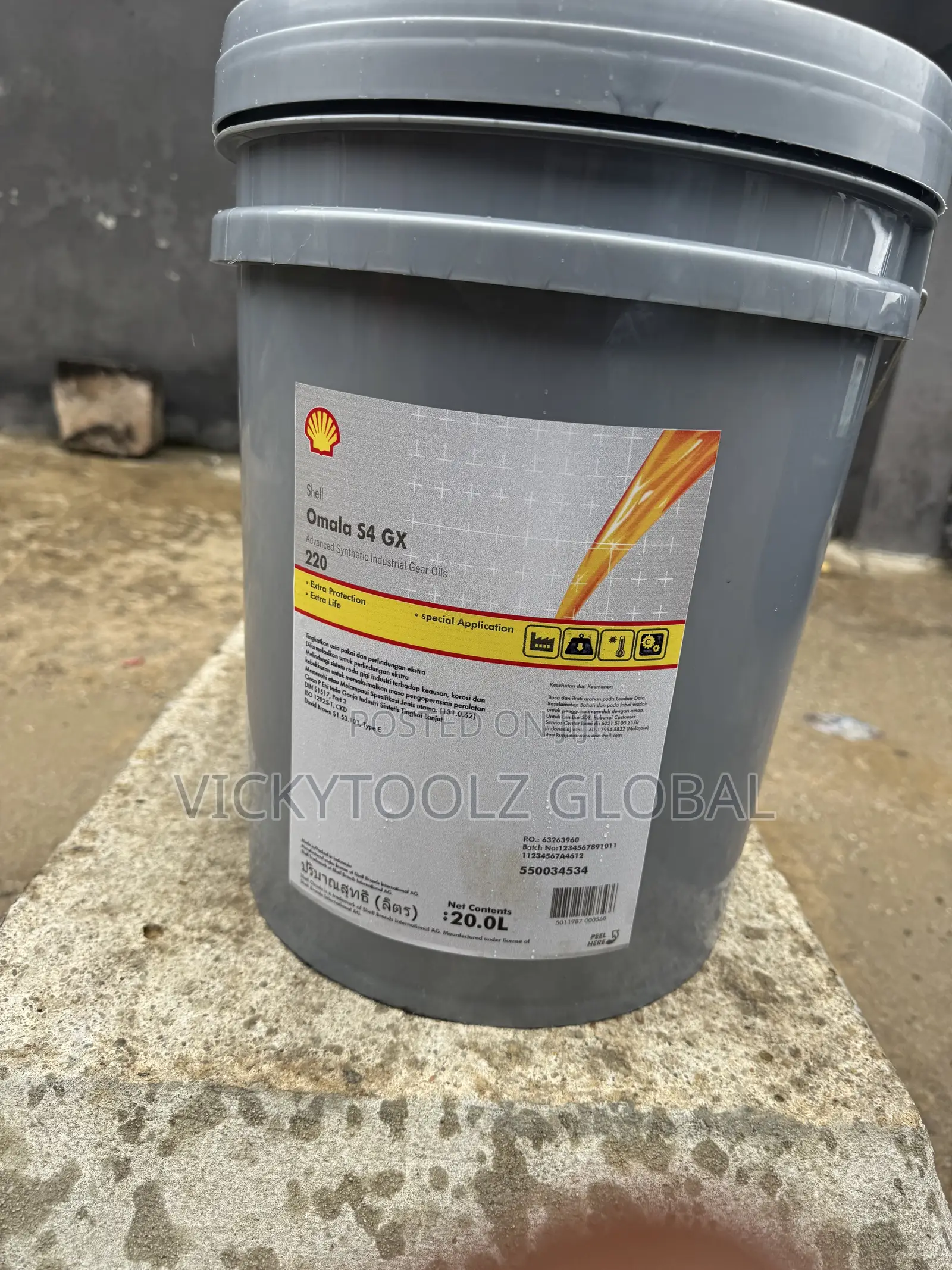 Shell Omala S4 Gx 220 Advanced Synthetic Gear Oil 20litres