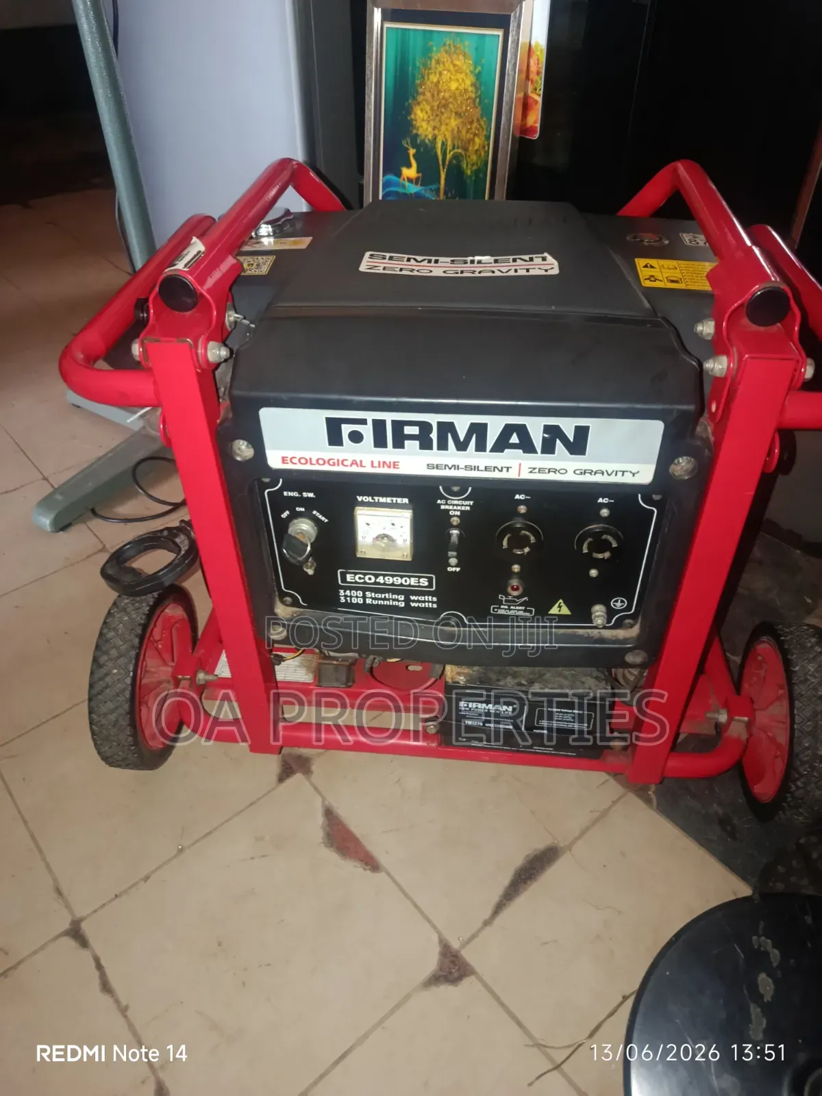 Eco4990es Firman 3.4kv Copper Key-Starter Generator 4sale in Ibadan.