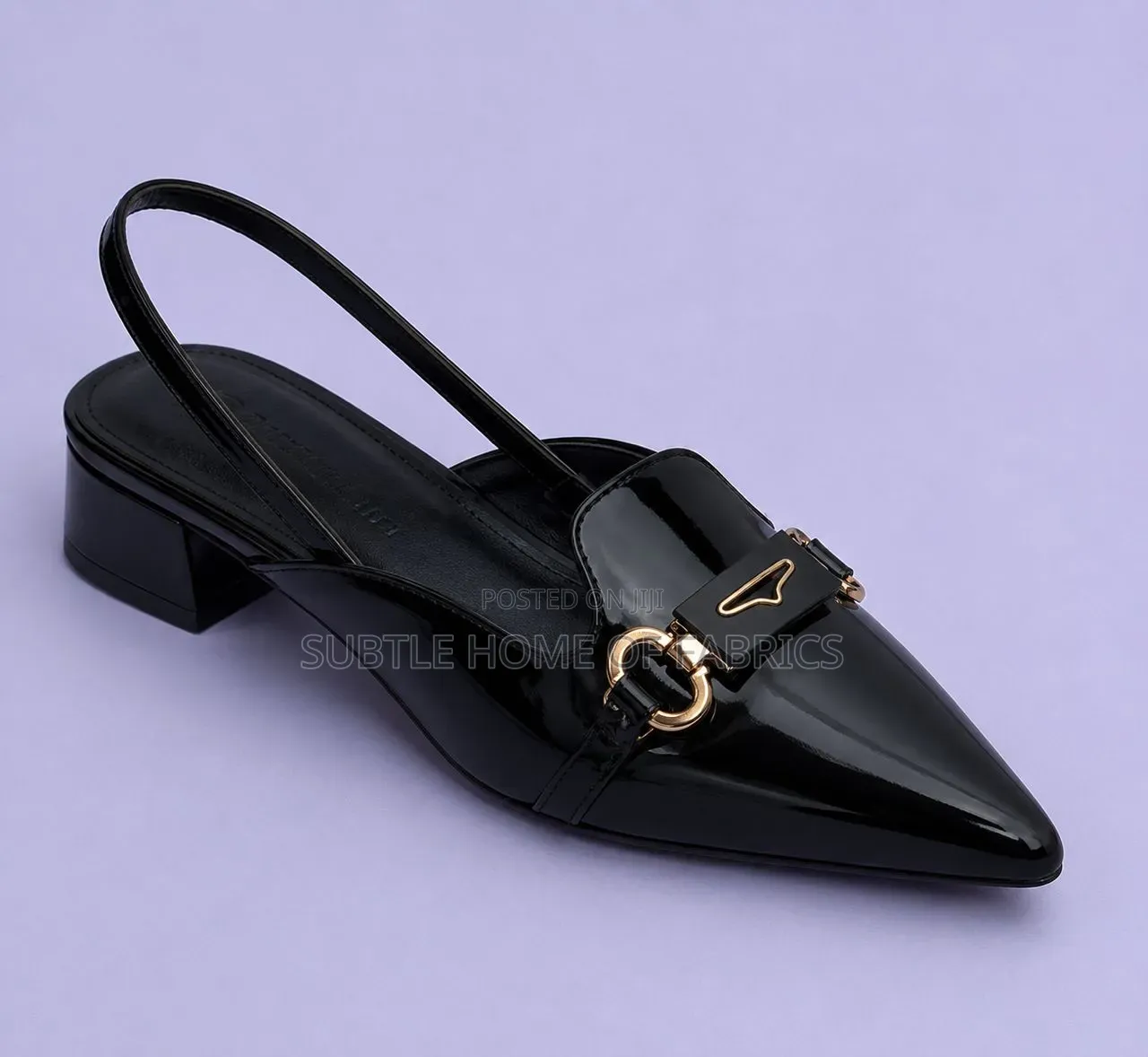 Slingback Half Covered Shoe With Balanced Low Heels in Red, Black,Rose