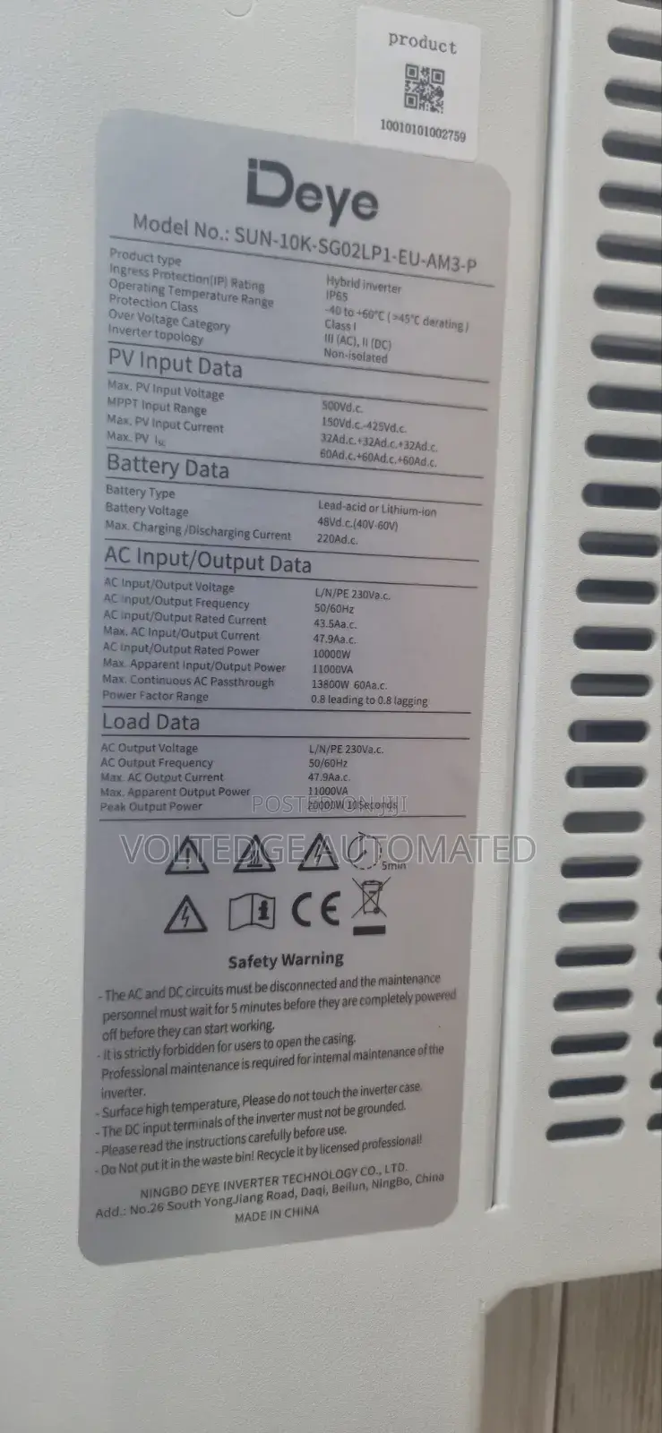 50kva Deye 3phase High Voltage Hybrid Inverter