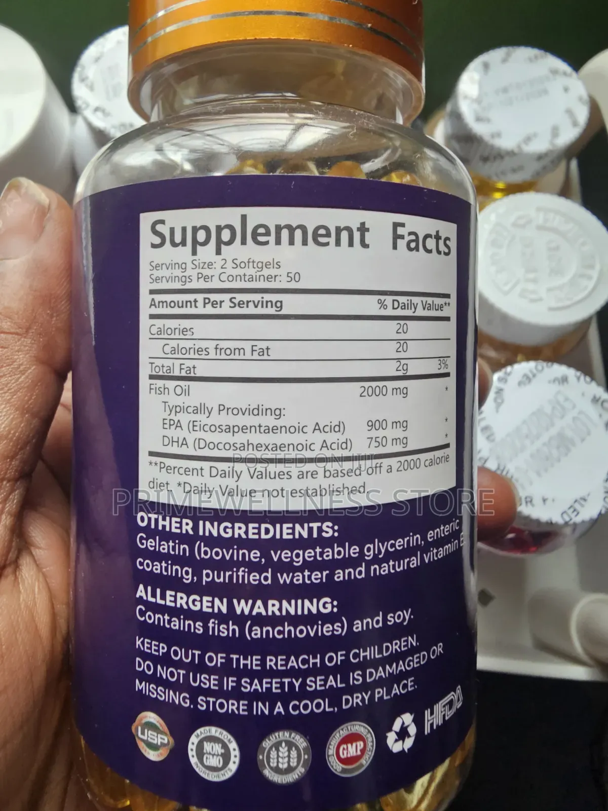 Omega 3 Fish Oil Triple Strength 2000mg +Dha 900mg+ Epa 750mg