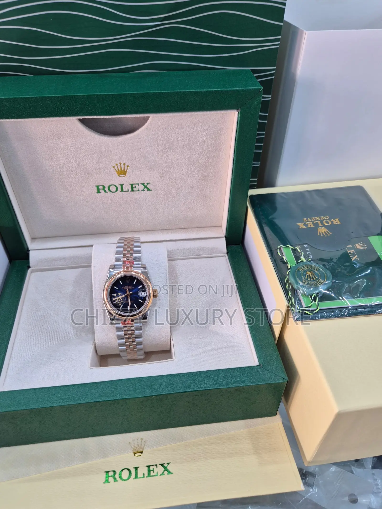 Rolex Authentic Quality Luxury Ladies Chain Strap Wristwatch