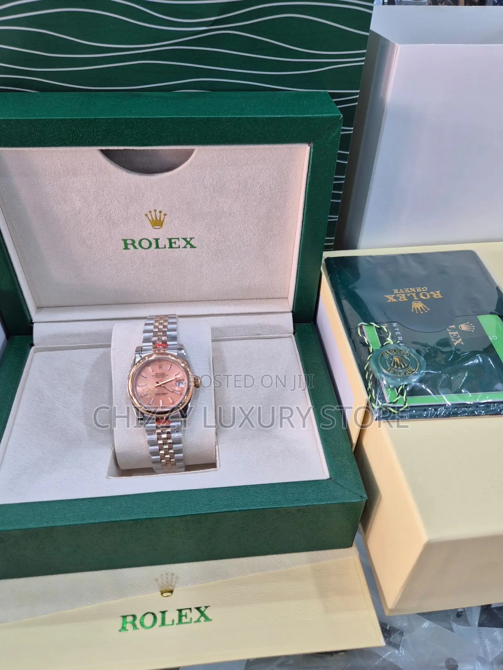 Rolex Authentic Quality Luxury Ladies Chain Strap Wristwatch