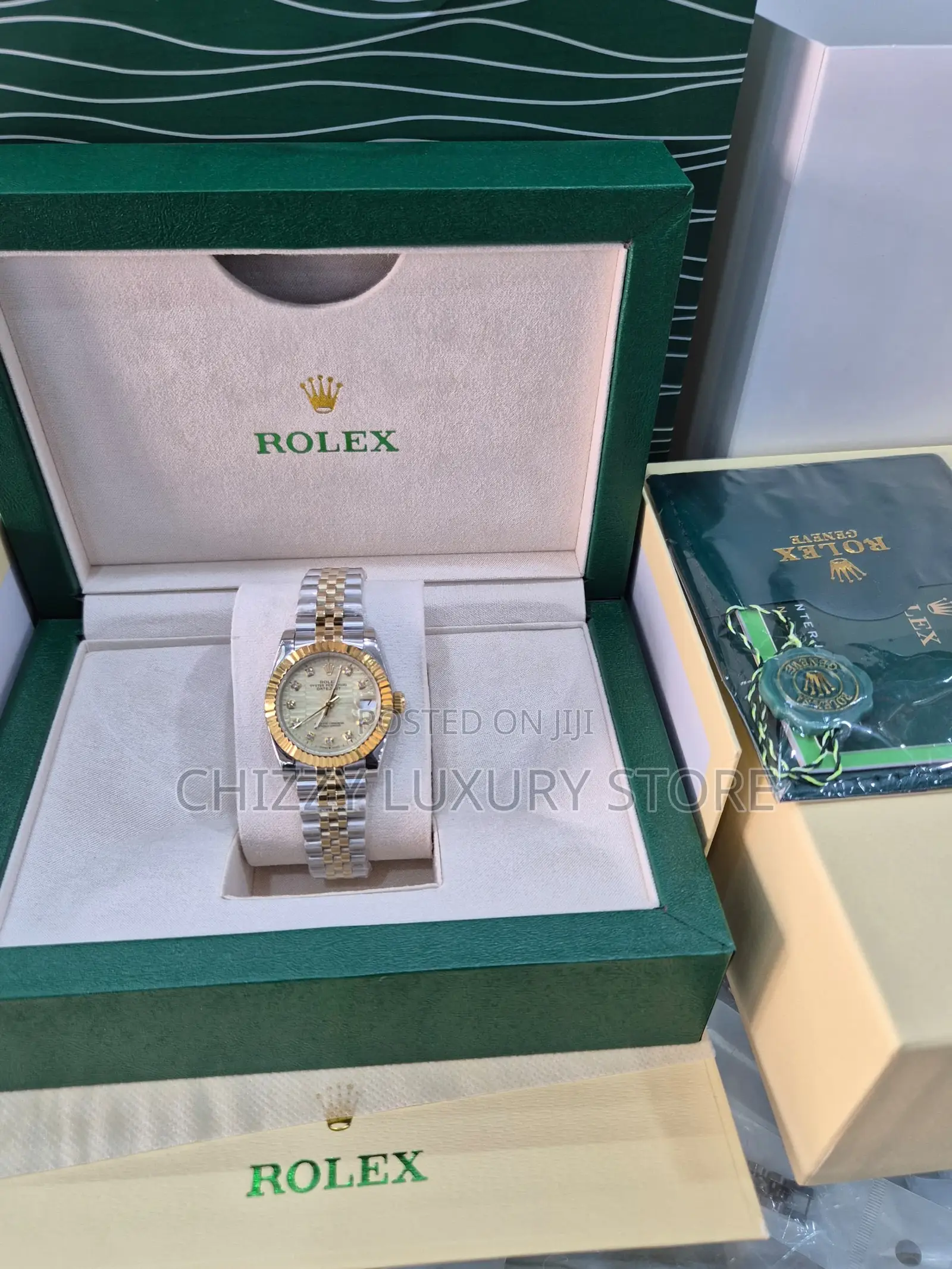 Rolex Authentic Quality Luxury Ladies Chain Strap Wristwatch