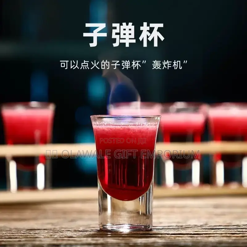 Bamboo Stand With Shot Glass Cup