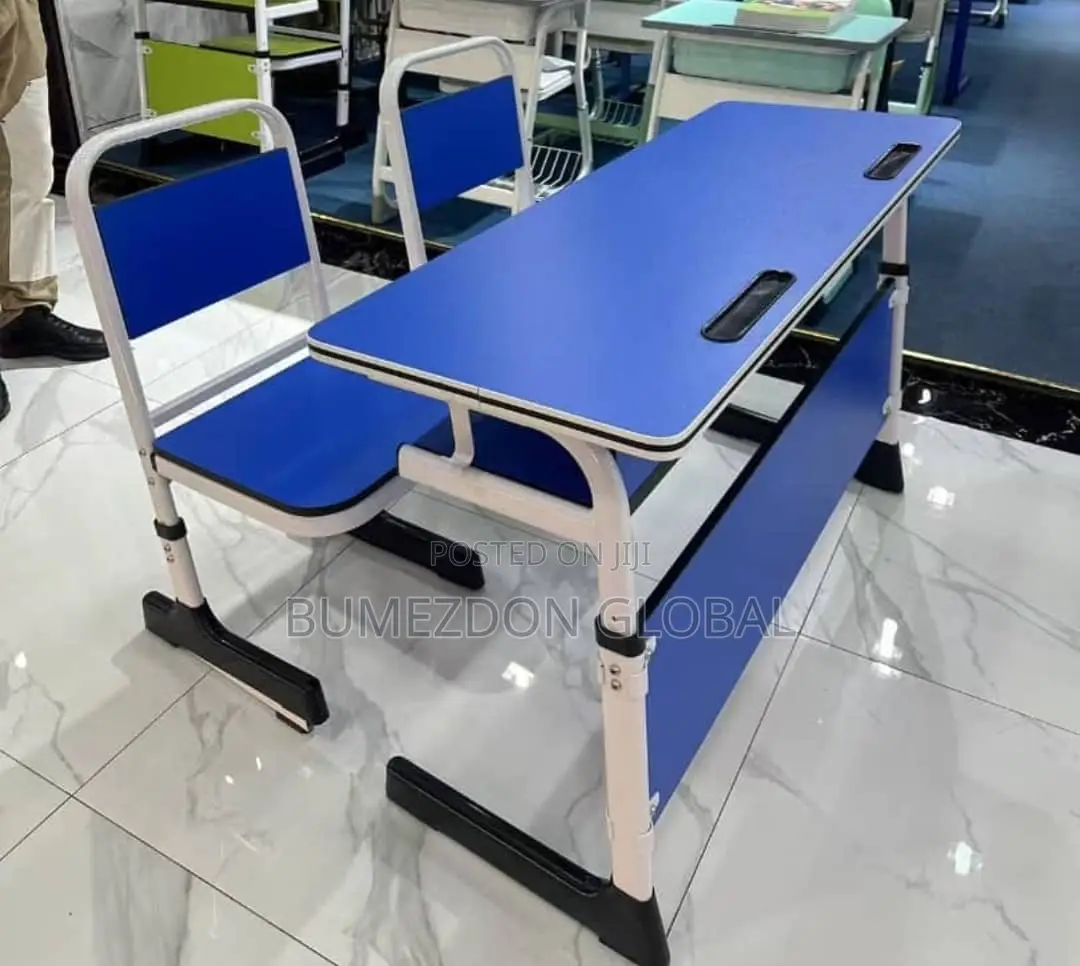 2-seater School Desk And Chair Set – Durable Classroom Furniture