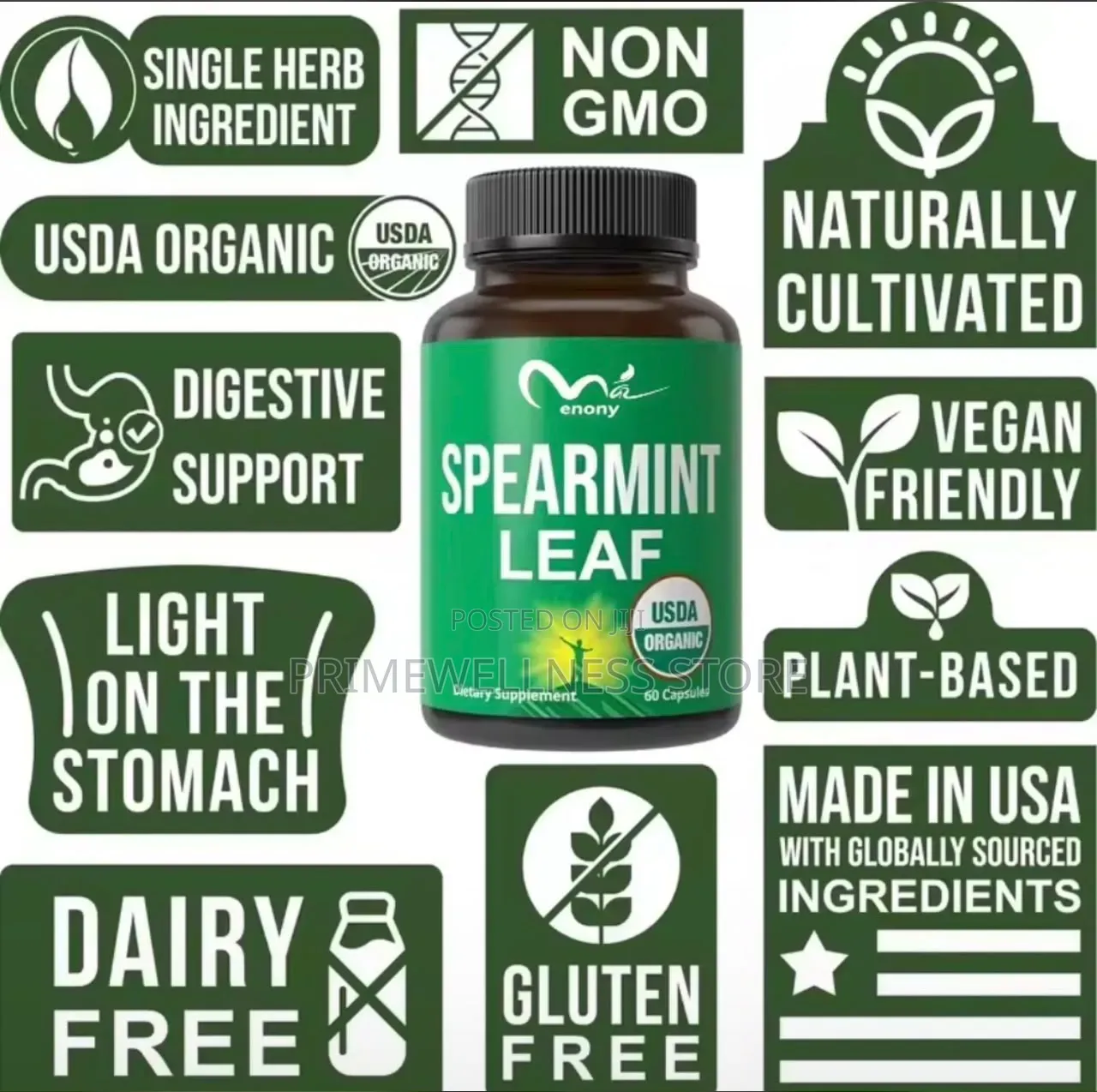 Spearmint Leaf Capsules 1000mg