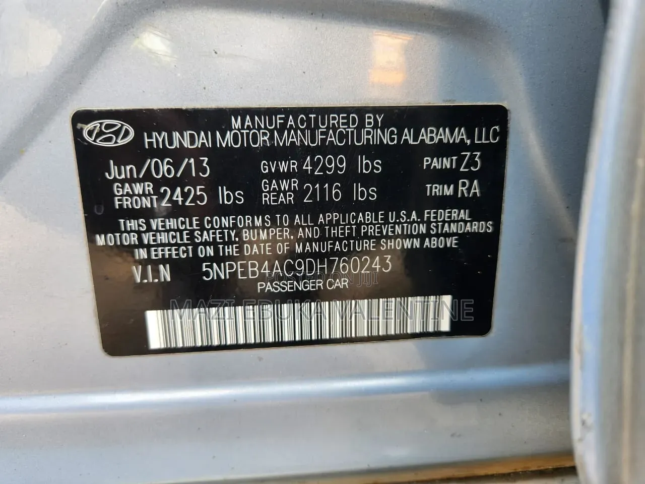 Hyundai Sonata 2013 Blue