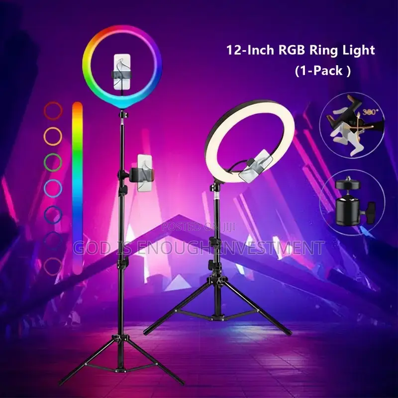 Right Light Led 12 Inch With Mini 15 Colors Selfie Video Lamp Light