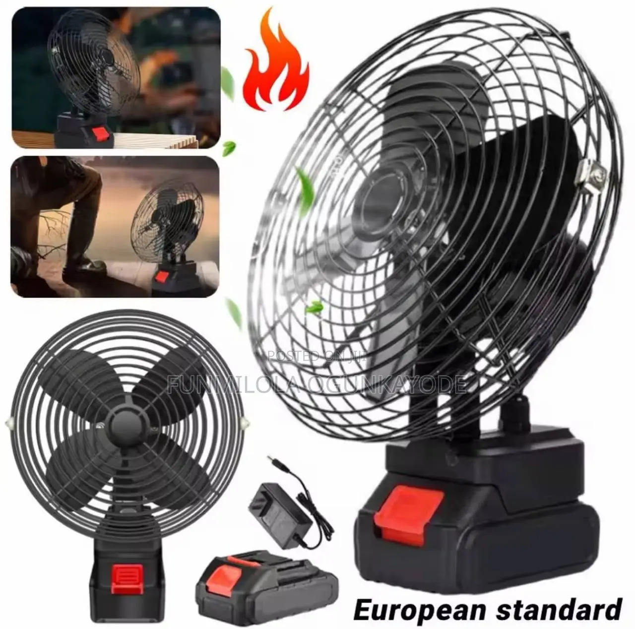 Lithium Electric Fan With Two Battery