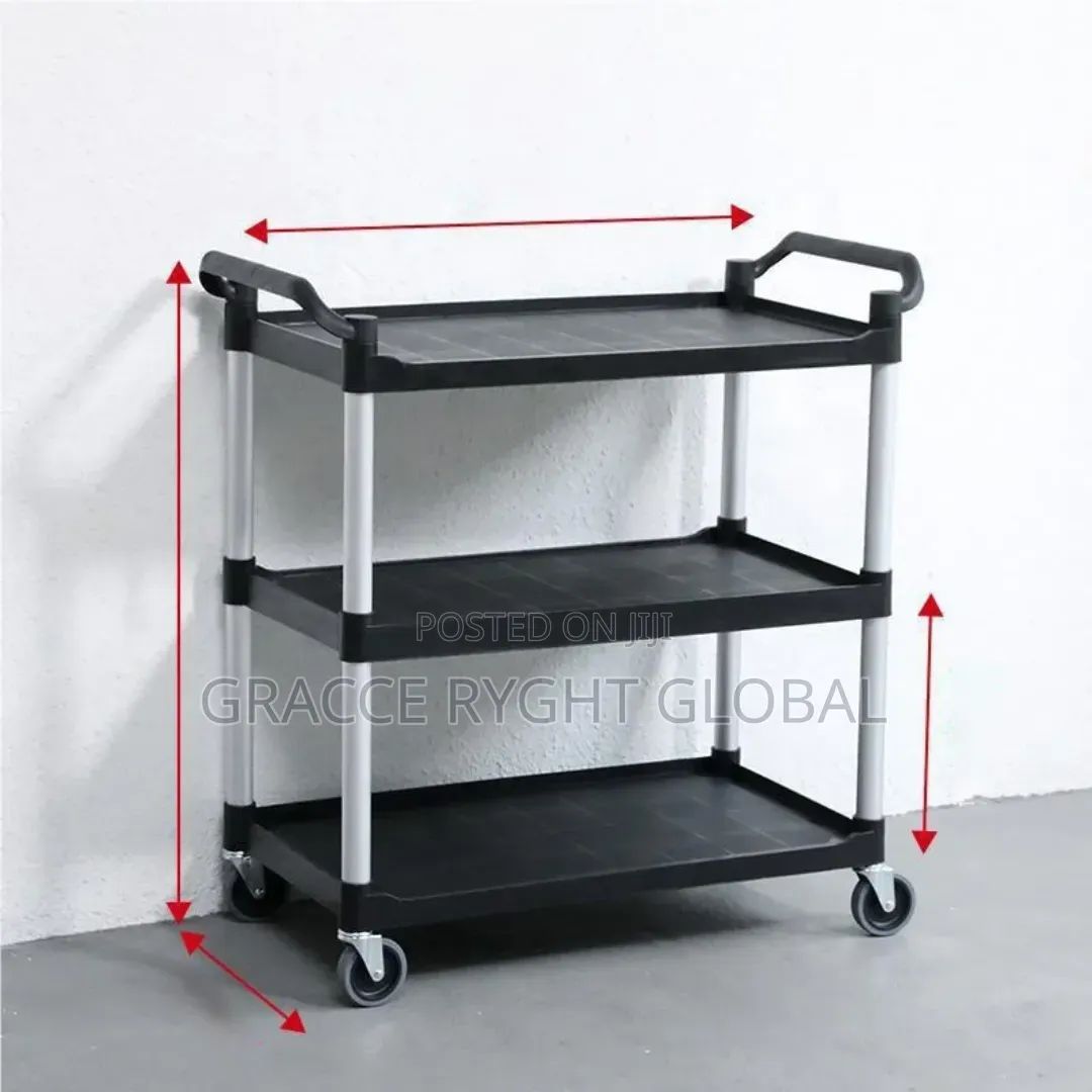 3 Step Utility Plastic Food Trolley