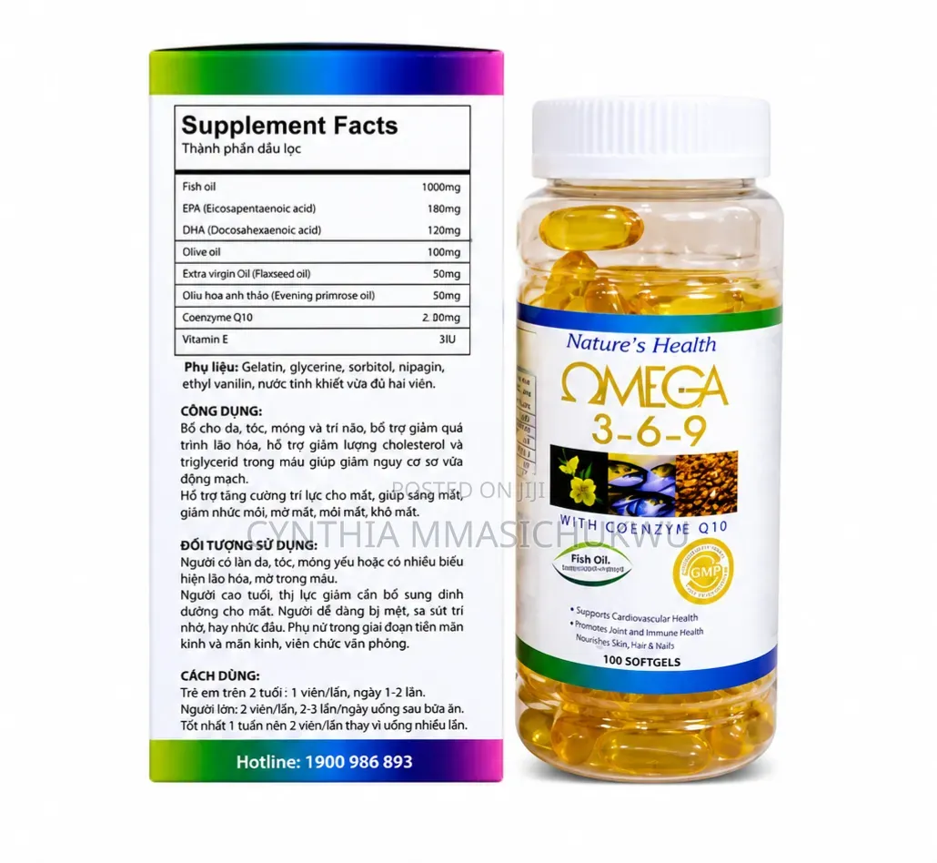 Nature's Health Omega 3-6-9 Softgels, a Dietary Supplement