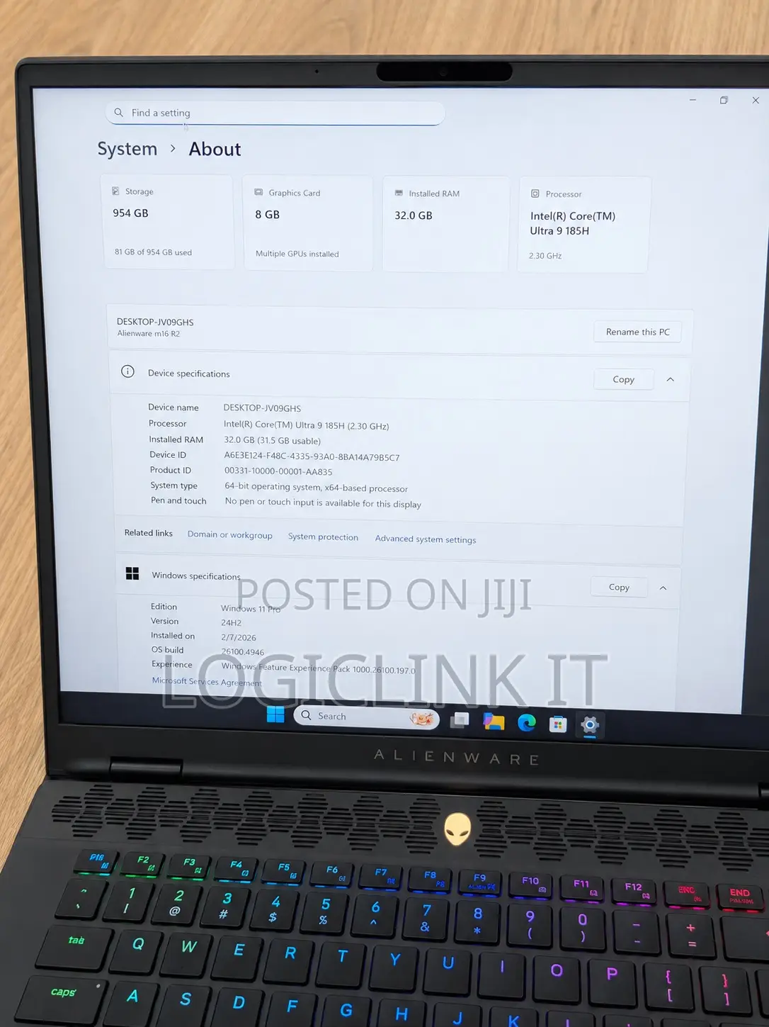 Laptop Alienware M16 R2 32GB Intel Core Ultra 9 SSD 1T