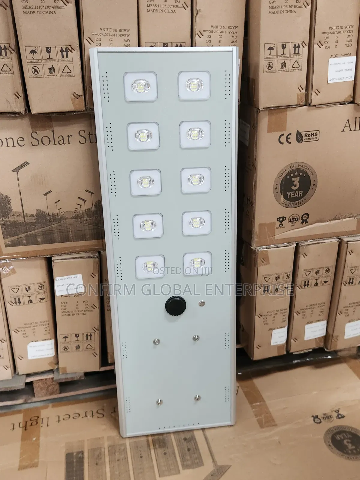 10 Eyes Lithium Battery All in One Solar Project Light With 100w