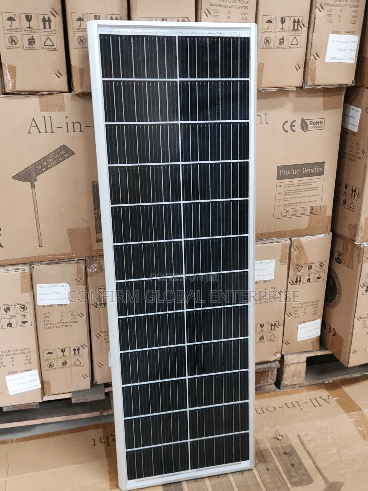 10 Eyes Lithium Battery All in One Solar Project Light With 100w