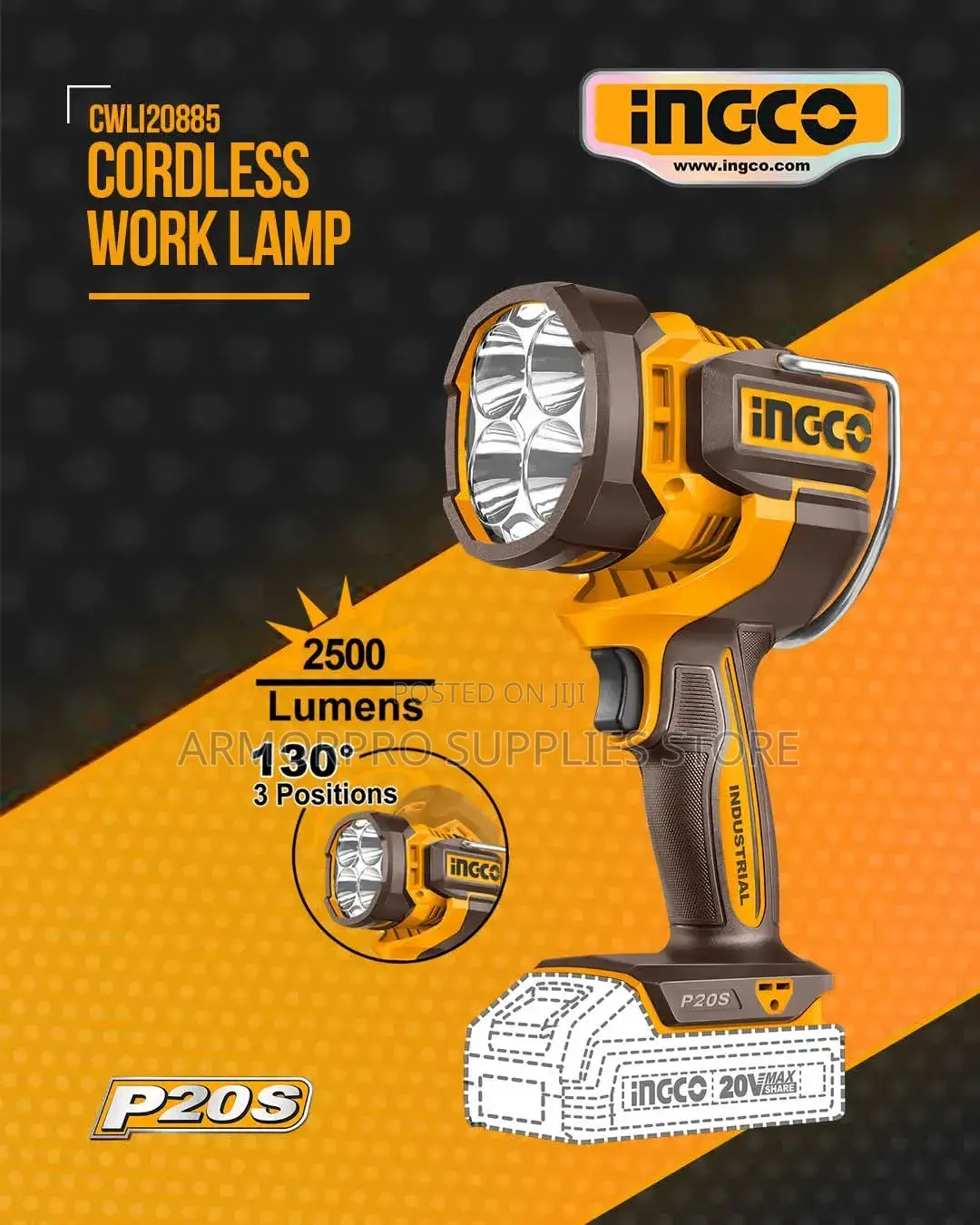 Ingco Cwli2088 20v Cordless Work Lamp