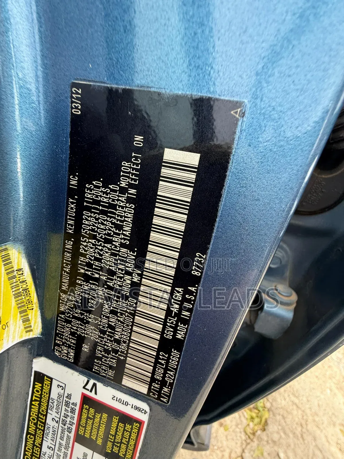 Toyota Venza 2012 Blue