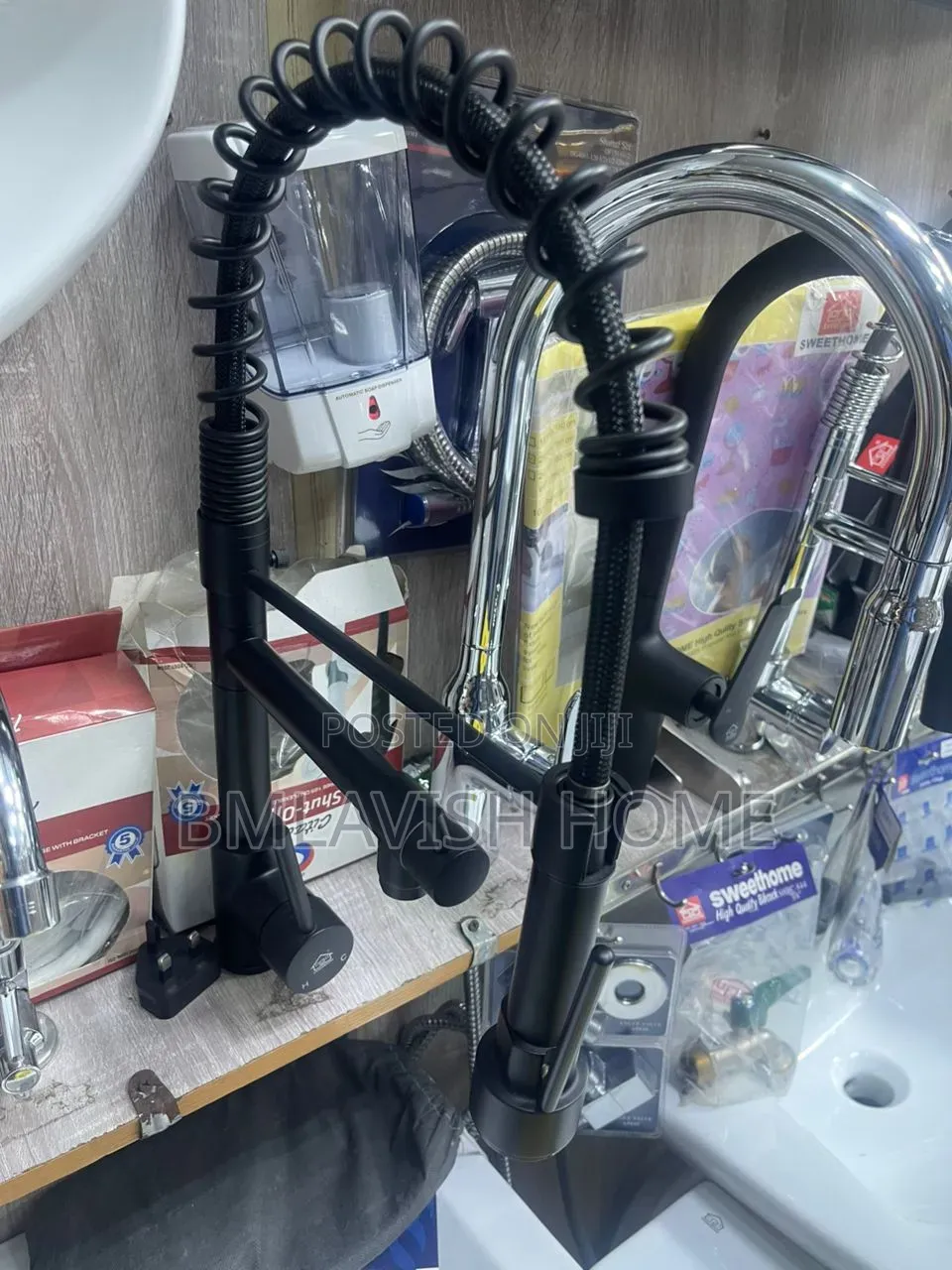 Sweethome Matte Black Big Brother Kitchen Sink Mixer Tap