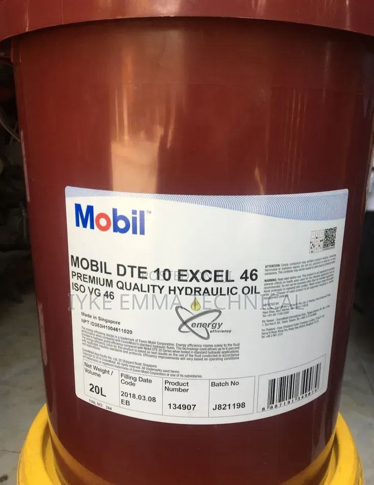 Mobil Dte 10 Excel 46 Hydraulic Oil Iso Vg 46