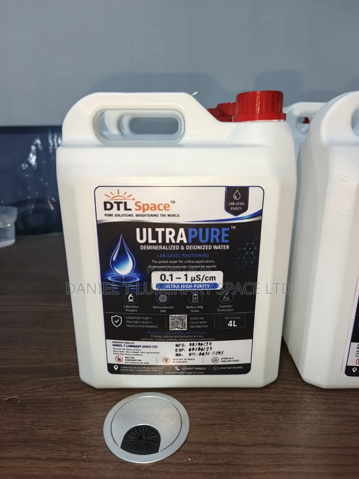 Laboratory Distilled Deionized Water – Ultra Pure / Analytical Grade