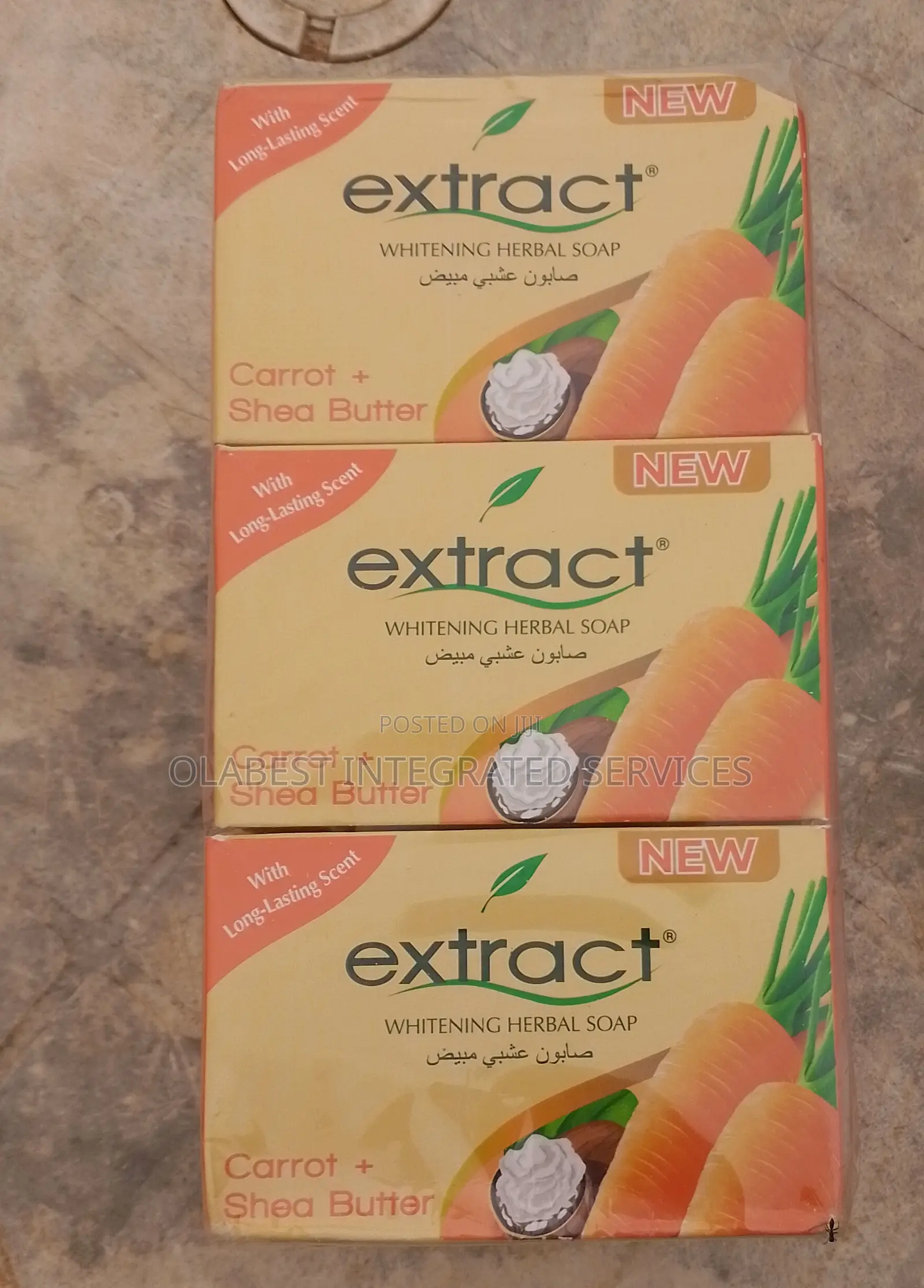 Extract 6 PCS Herbal Soap With Carrot+Shea Butter 125g
