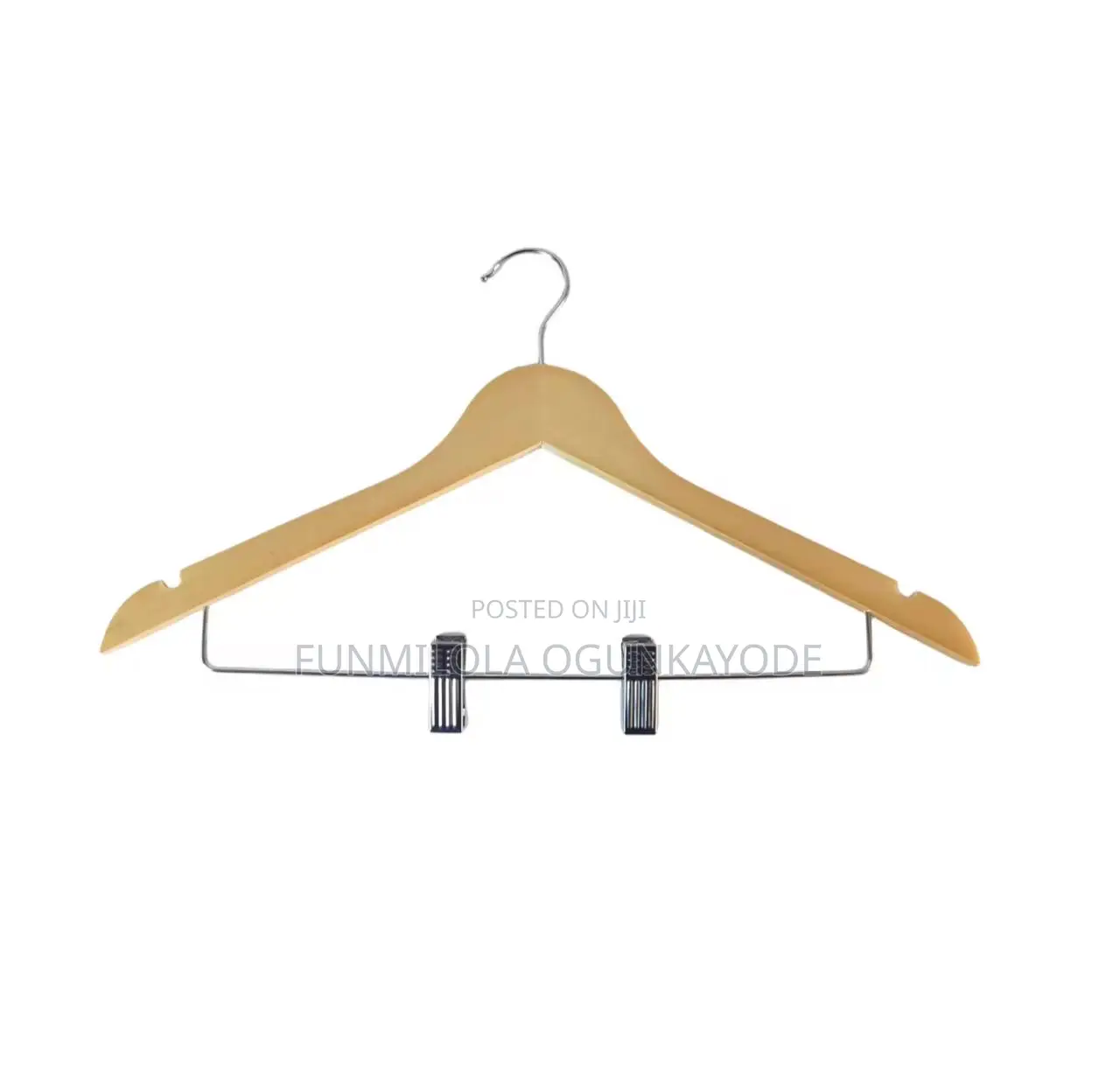 Wooden Hanger With Clip 10pcs