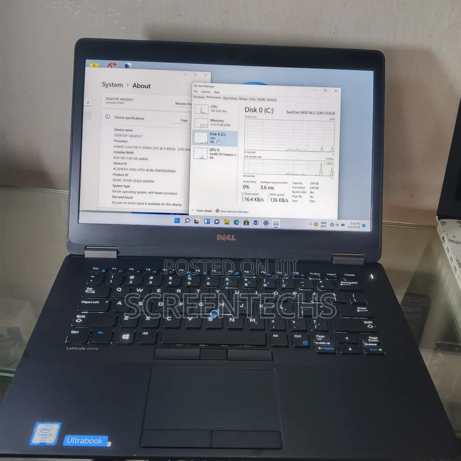 Laptop Dell Latitude E7470 8GB Intel Core i5 SSD 256GB