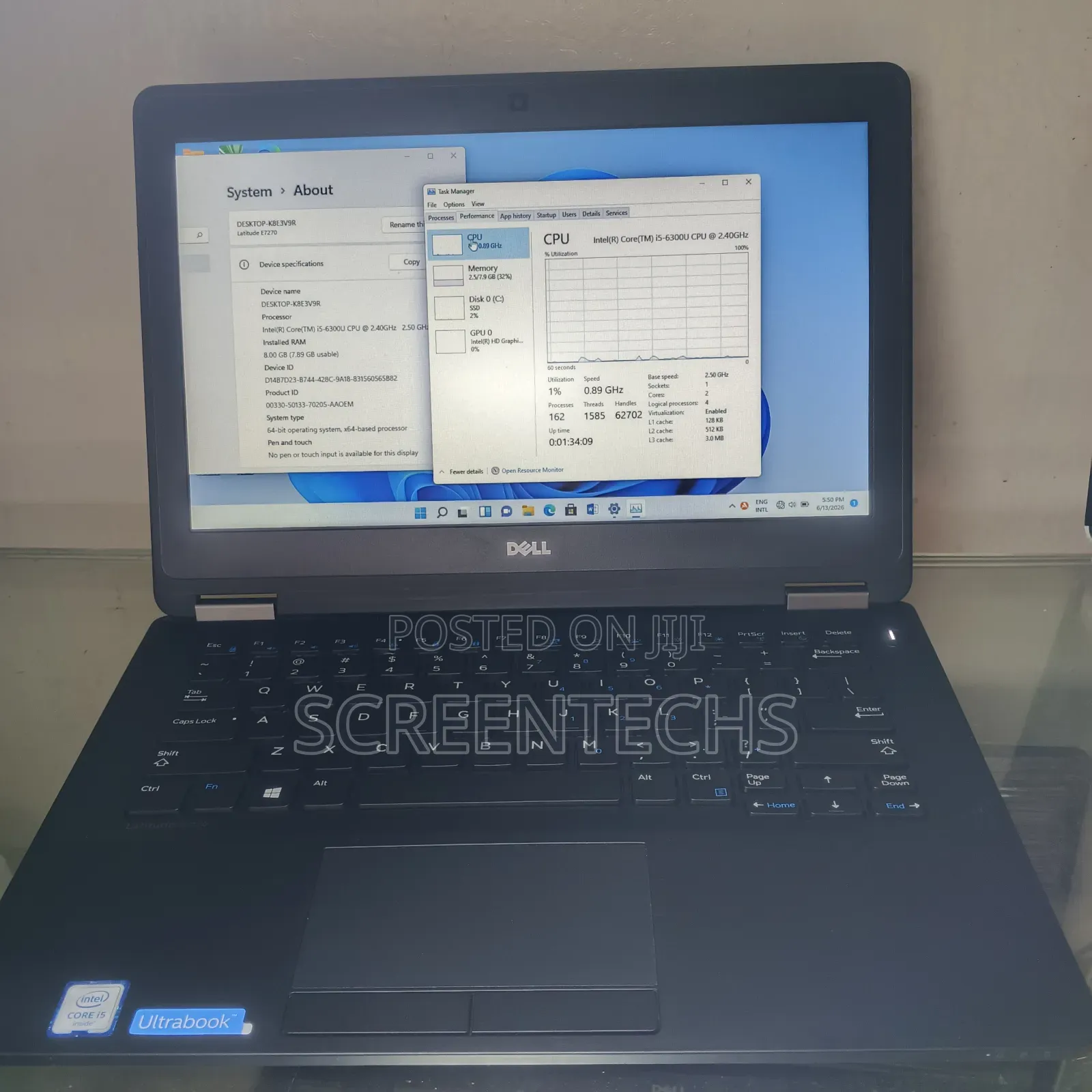 Laptop Dell Latitude E7270 8GB Intel Core i5 SSD 128GB