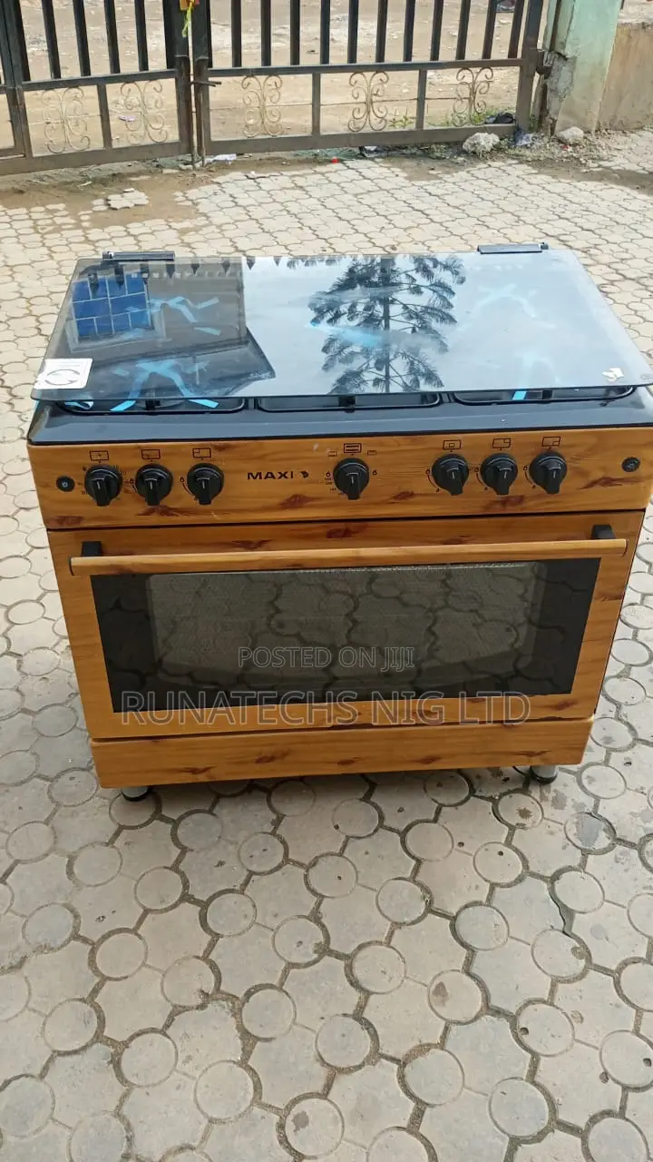 Maxi 60x90 5 Burner Gas Cooker With Oven Grill Elegant Woody Finish