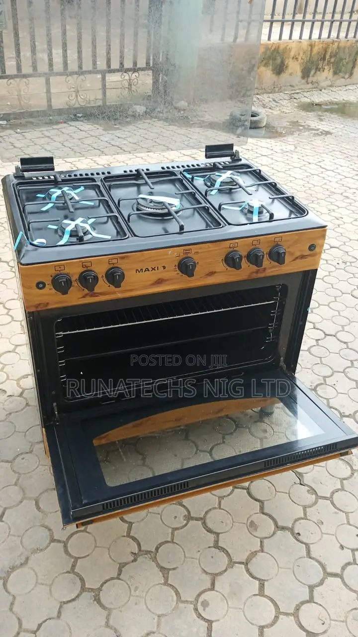 Maxi 60x90 5 Burner Gas Cooker With Oven Grill Elegant Woody Finish