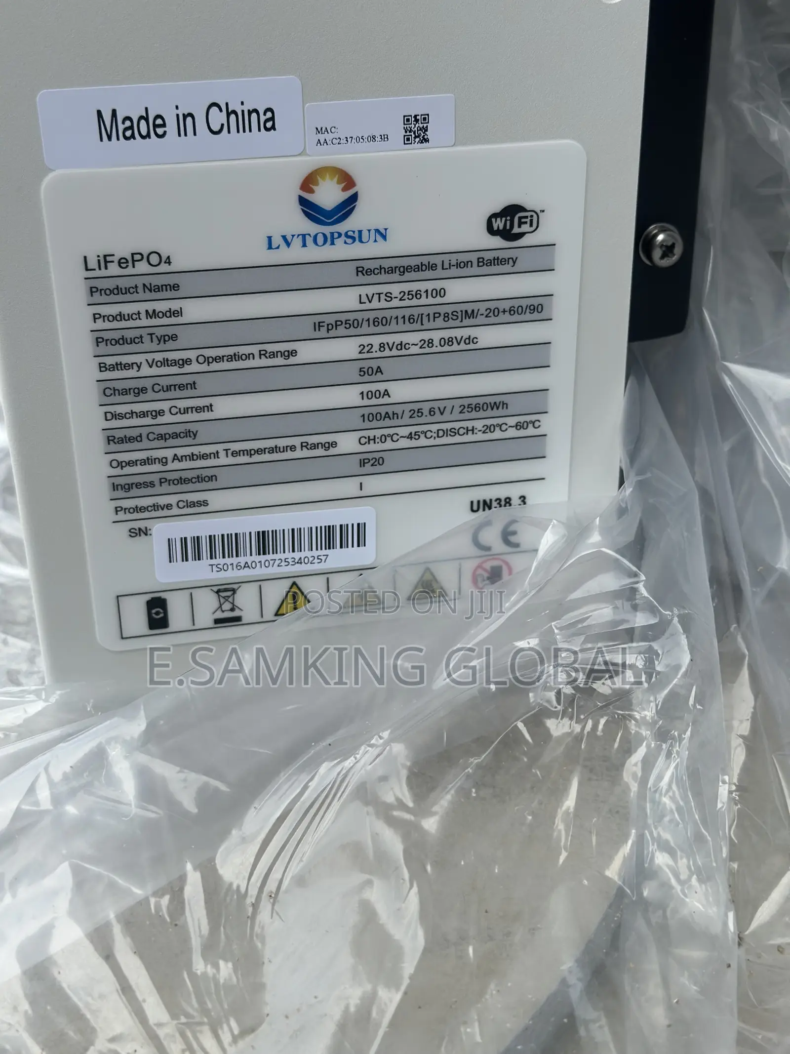 2.56kwh Lvtopsun Lithium Ion Batteries