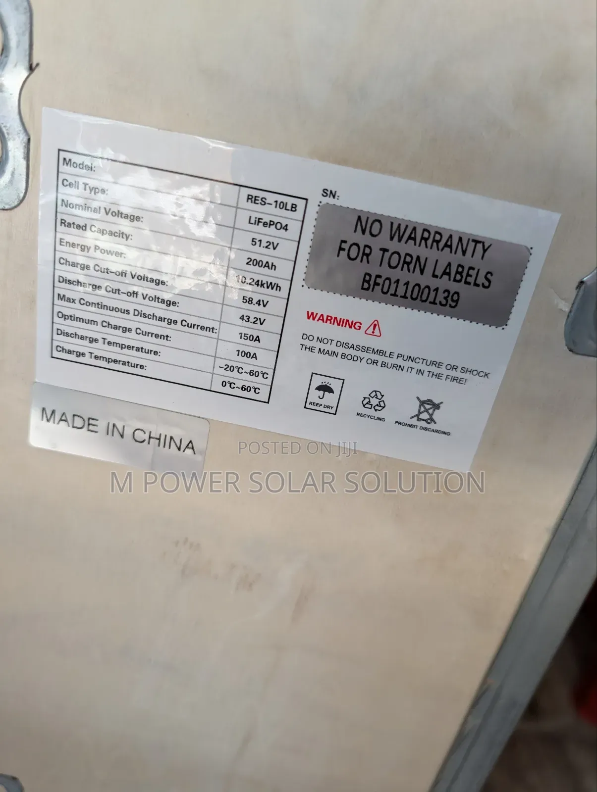 10kwh 51.2c Africell Solar Lithium Battery