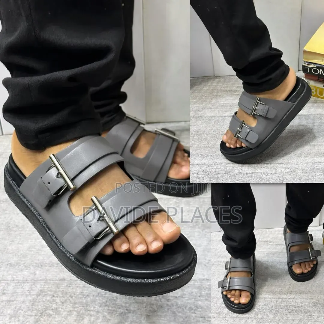 Quality Original Alexander McQueen Unisex Cross Slide Gray