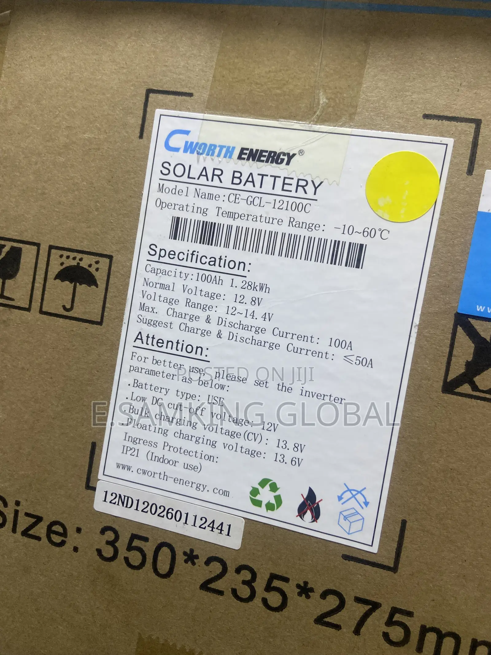 1.28kwh Cworth Lithium Ion Batteries