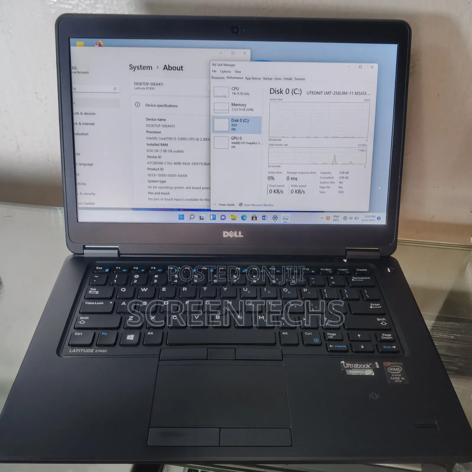 Laptop Dell Latitude E7450 8GB Intel Core i5 SSD 256GB