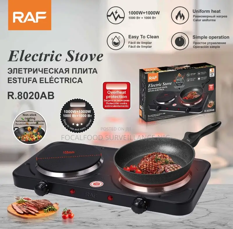 Raf Double Flat Electric Hotplate