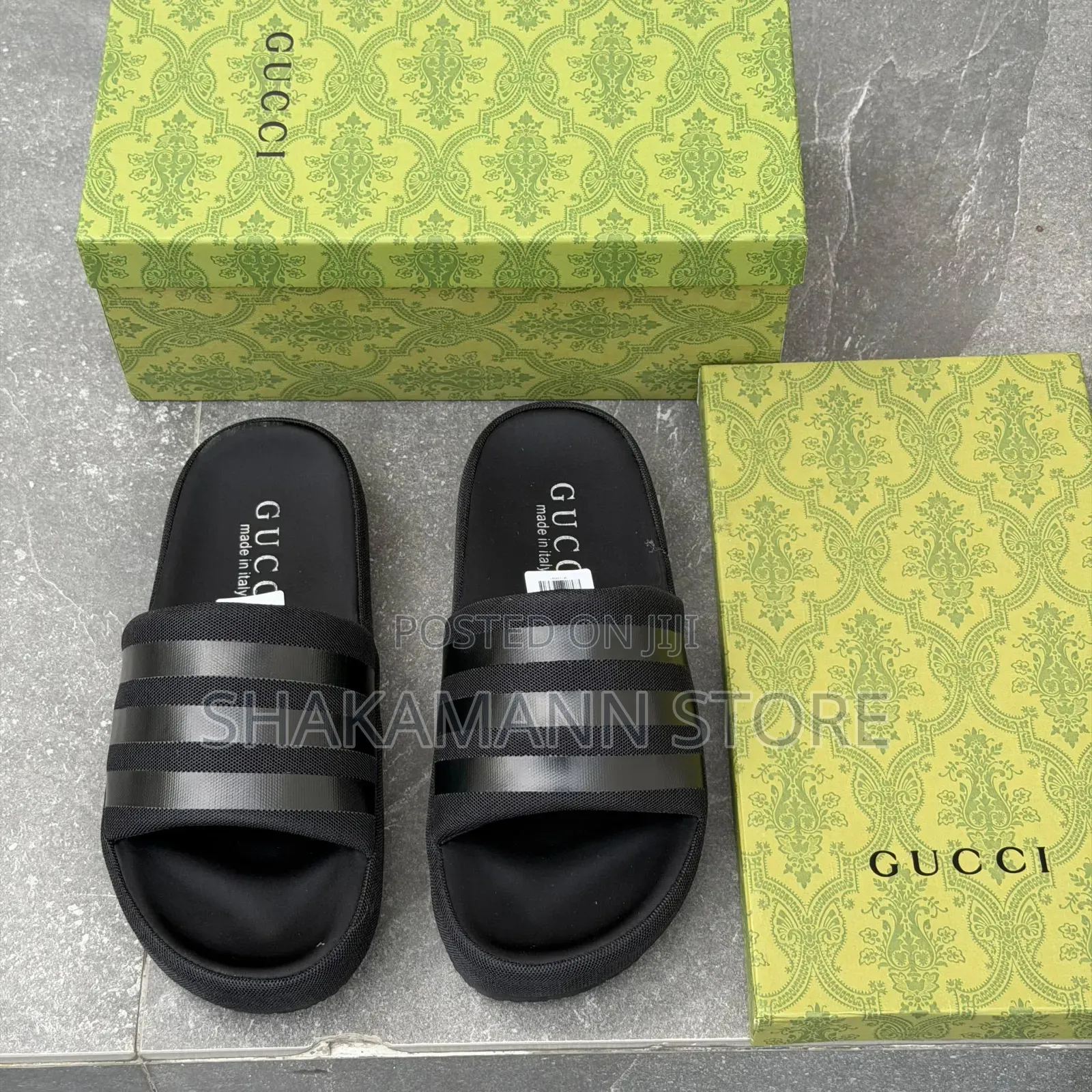 Original Gucci Slides Beige and Black