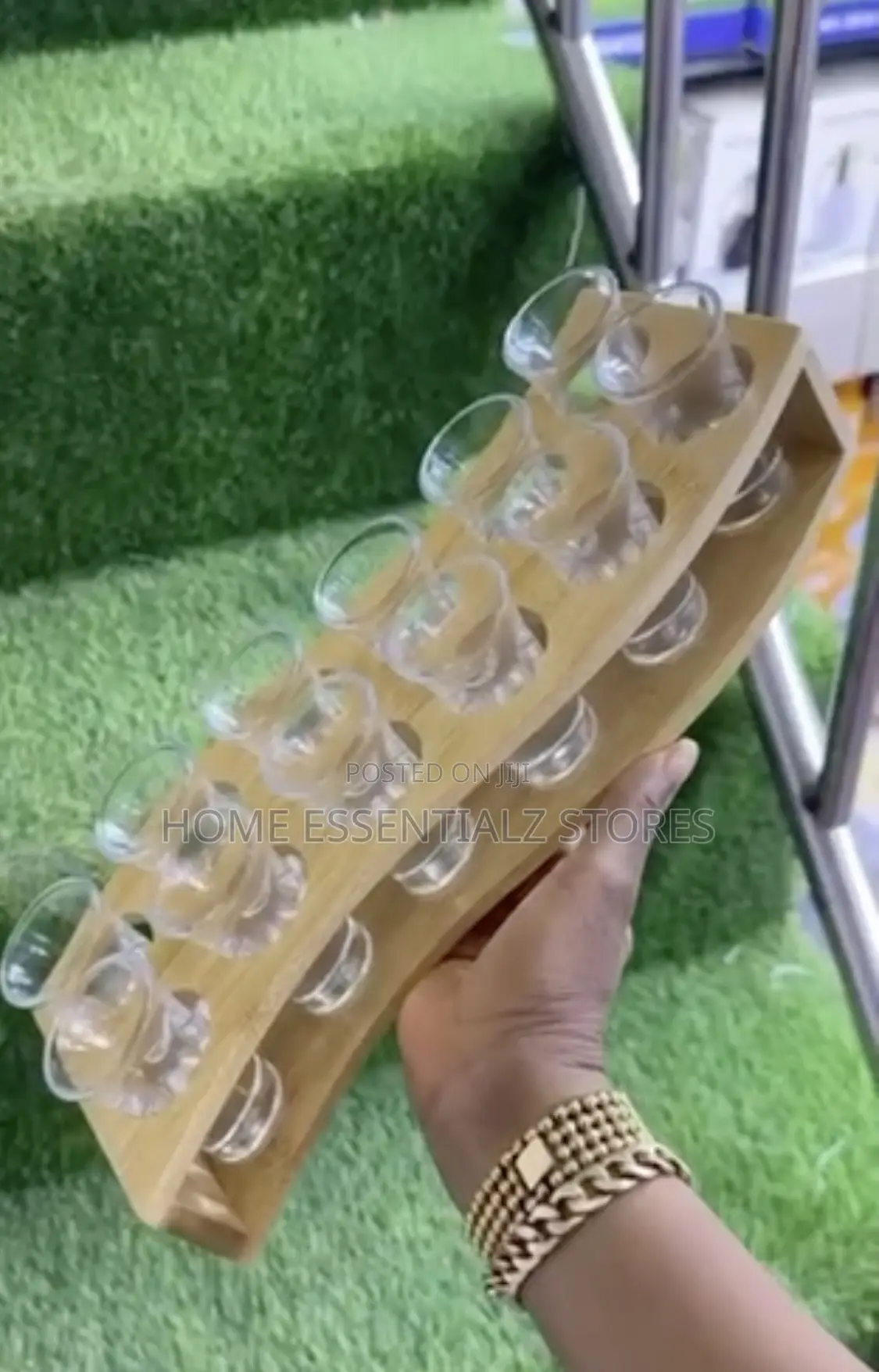 12-Slot Wooden Shot Glass Holder Tray - Tequila Shot Glasses Holder