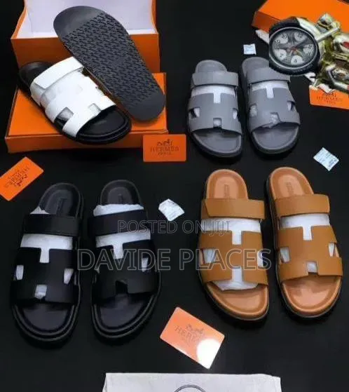 Quality Original Hermes Leather Sandals Brown