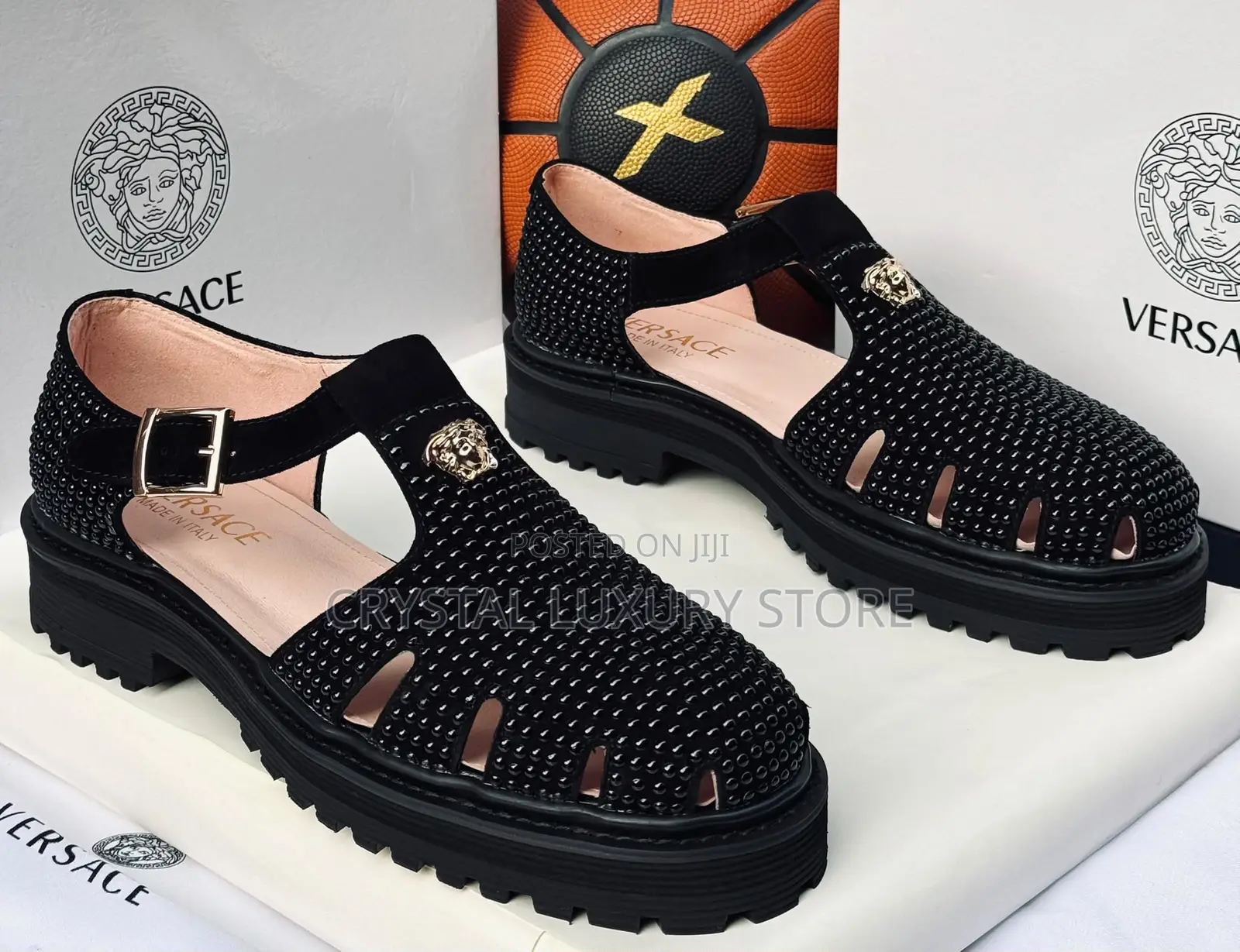Versace Quality Luxury Men Genuine Leather Sandals
